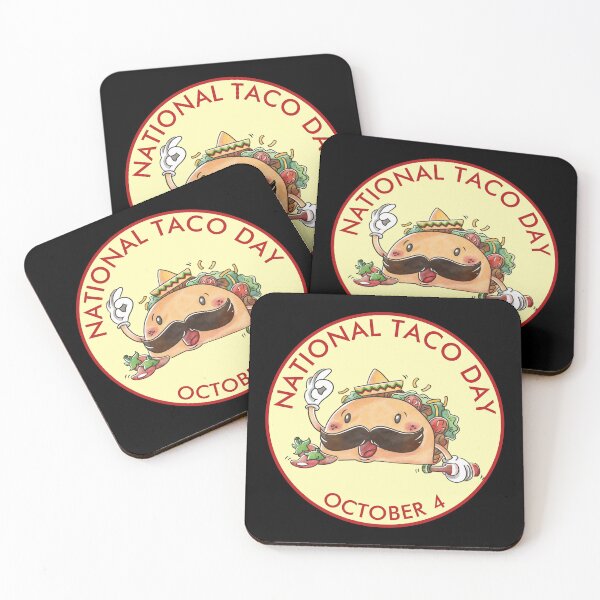 Item preview, National Taco Day, watercolor taco in sombrero designed and sold by HolidayBug.