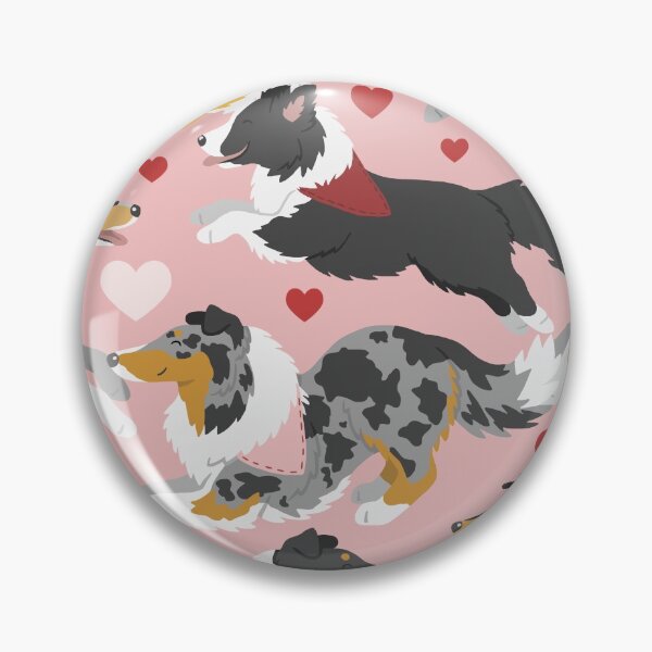 Item preview, Collies and Shelties in pink designed and sold by animalartbyjess.