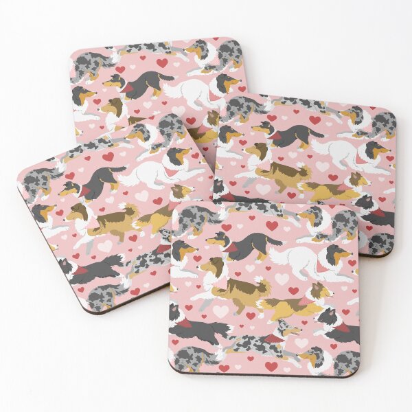 Item preview, Collies and Shelties in pink designed and sold by animalartbyjess.