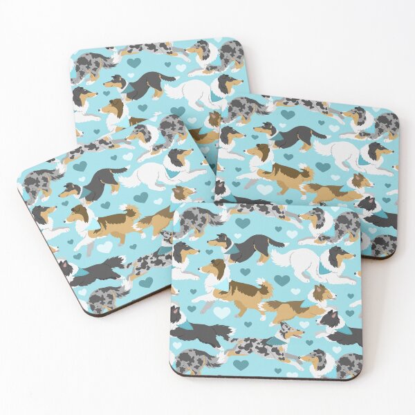Item preview, Collies and Shelties in blue designed and sold by animalartbyjess.