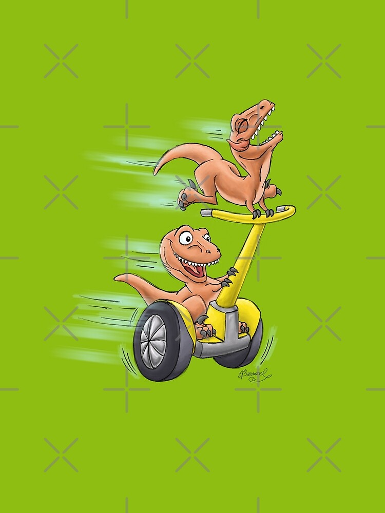 Thumbnail 6 of 6, Sleeveless Top, Raptors on a Segway! from Mom Needs a Dinosaur! Book - Green Background designed and sold by SeabearPress.