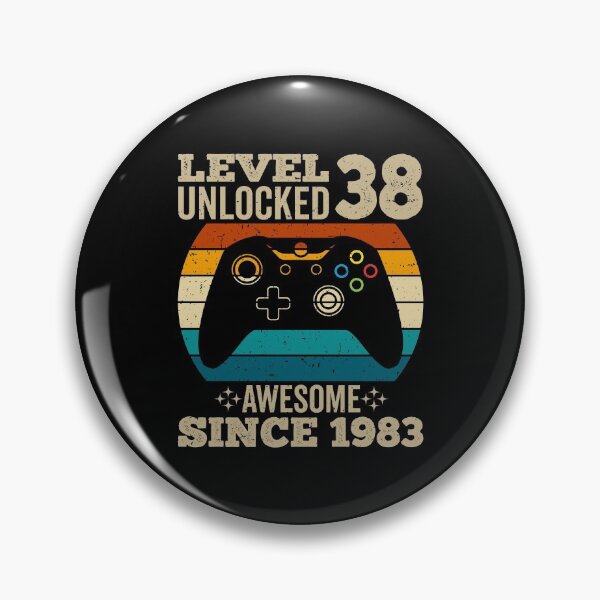 Item preview, level 38 unlocked awesome since 1983, vintage 1983 t shirt, 38th birthday shirtt,  gaming shirt, gaming birthday, birthday gamer designed and sold by T-DESIGNEDZ.