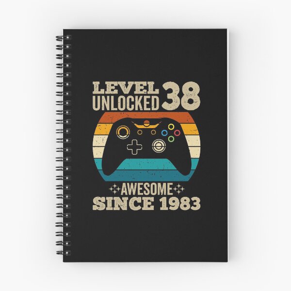Item preview, level 38 unlocked awesome since 1983, vintage 1983 t shirt, 38th birthday shirtt,  gaming shirt, gaming birthday, birthday gamer designed and sold by T-DESIGNEDZ.