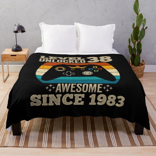Item preview, level 38 unlocked awesome since 1983, vintage 1983 t shirt, 38th birthday shirtt,  gaming shirt, gaming birthday, birthday gamer designed and sold by T-DESIGNEDZ.