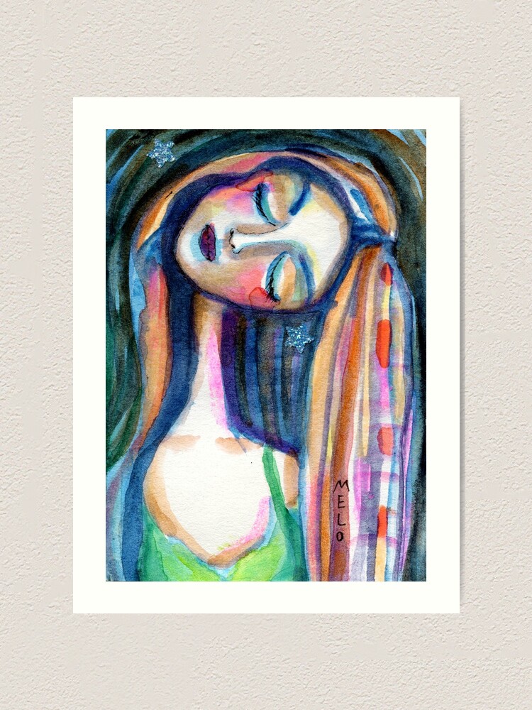 Alternate view of Dreamer Girl, Daydreaming Woman by Meloearth Art Print