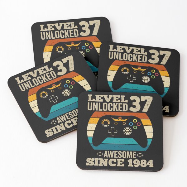 Item preview, level 37 unlocked awesome since 1984, vintage 1984 t shirt, 37th birthday shirt, gaming shirt, gaming birthday, video game controller shirt, video game shirt designed and sold by T-DESIGNEDZ.