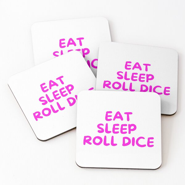 Item preview, Eat Sleep Roll Dice, Funny Tabletop Gaming (pink & white) designed and sold by NerdyChibi.