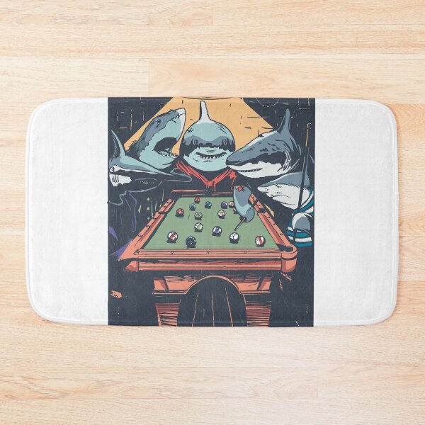 Item preview, Sharks playing Billiard illustration designed and sold by TRIBExSPACE.