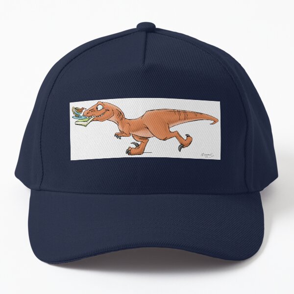 Raptor Tea and Book Fetch! from Mom Needs a Dinosaur! Book - Green Background Baseball Cap