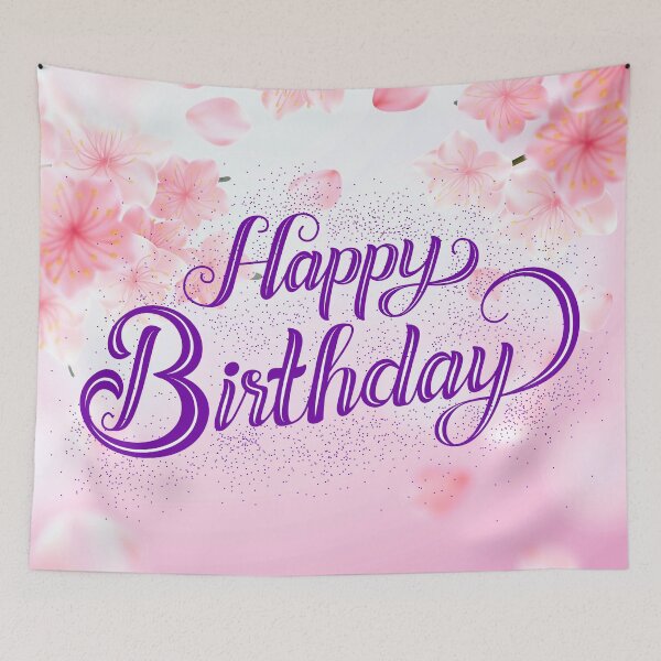 Item preview, birthday backdrop, happy birthday, birthday wall decor, Tapestry designed and sold by slkprint.