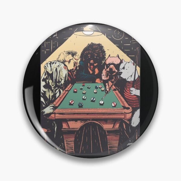 Item preview, Dogs playing Billiard illustration designed and sold by TRIBExSPACE.