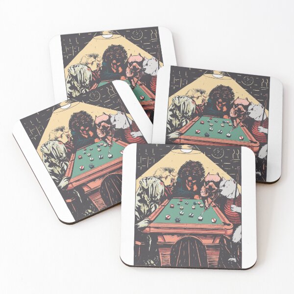 Item preview, Dogs playing Billiard illustration designed and sold by TRIBExSPACE.
