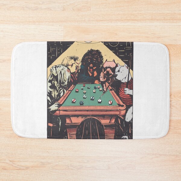 Item preview, Dogs playing Billiard illustration designed and sold by TRIBExSPACE.