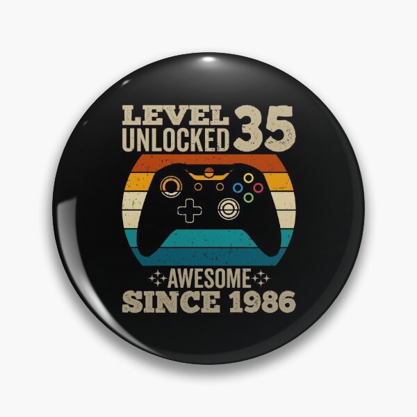 Item preview, level 35 unlocked awesome since 1986, vintage 1986 shirt, 35th birthday, 35th birthday shirt, gaming shirt, gaming birthday, video game controller shirt, video game shirt designed and sold by T-DESIGNEDZ.