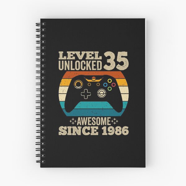 Item preview, level 35 unlocked awesome since 1986, vintage 1986 shirt, 35th birthday, 35th birthday shirt, gaming shirt, gaming birthday, video game controller shirt, video game shirt designed and sold by T-DESIGNEDZ.