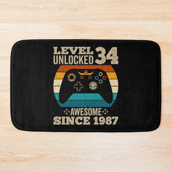 Item preview, level 34 unlocked awesome since 1987, vintage 1987 t shirt, 34th birthday shirt, gaming shirt, gaming birthday, video game controller shirt, video game shirt designed and sold by T-DESIGNEDZ.