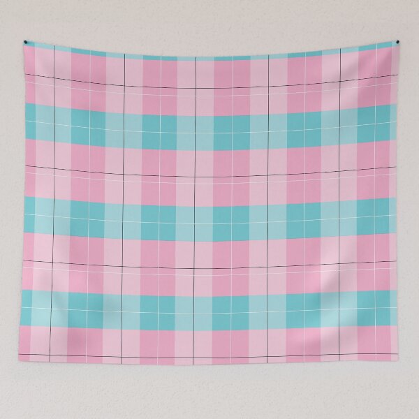Item preview, Square Pattern in Baby pink and Cyan color designed and sold by Pearl-Island.