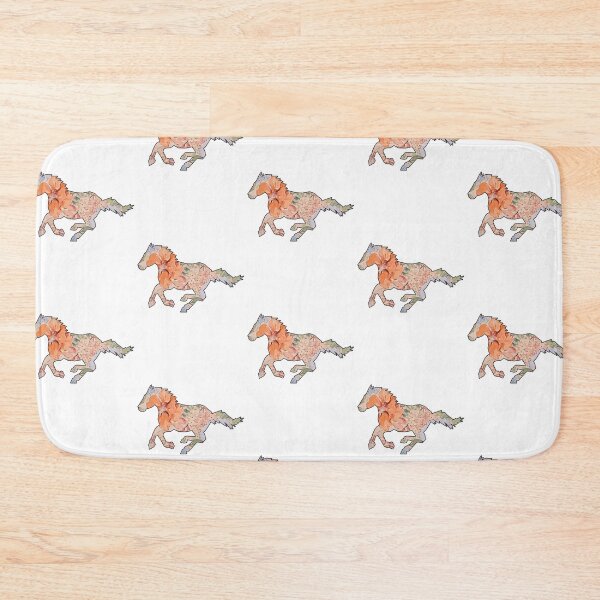 Item preview, floral running horse designed and sold by TheWaterBirds.