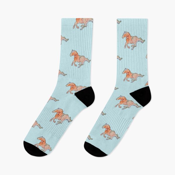 Item preview, floral running horse designed and sold by TheWaterBirds.