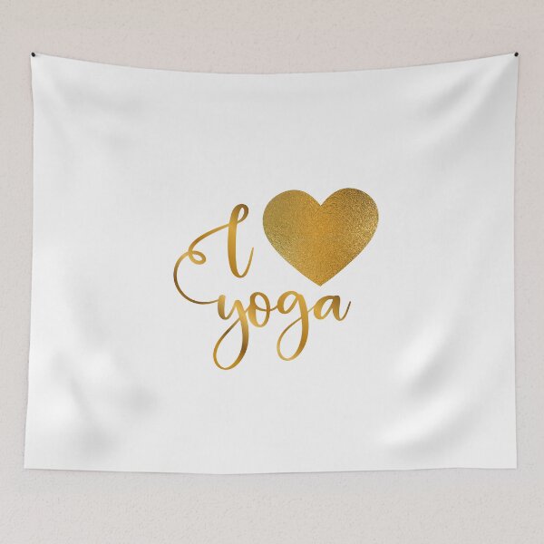 Item preview, Women's printed t shirt I love yoga gold | yoga t-shirt | custom t shirt | namaste t-shirt | women's t-shirt | Namaste designed and sold by PCBoutique.