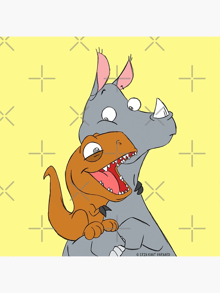Thumbnail 2 of 2, Tote Bag, Rhino and Dino in: Do You Know What That Means, Rhino? designed and sold by SeabearPress.