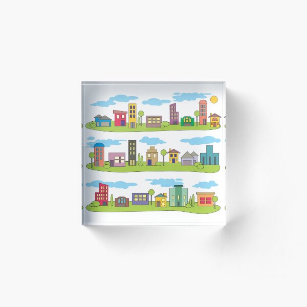 My Little Town by Faye Klein Acrylic Block