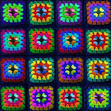 DIY Crochet Granny Square Throw Pillow - the neon tea party