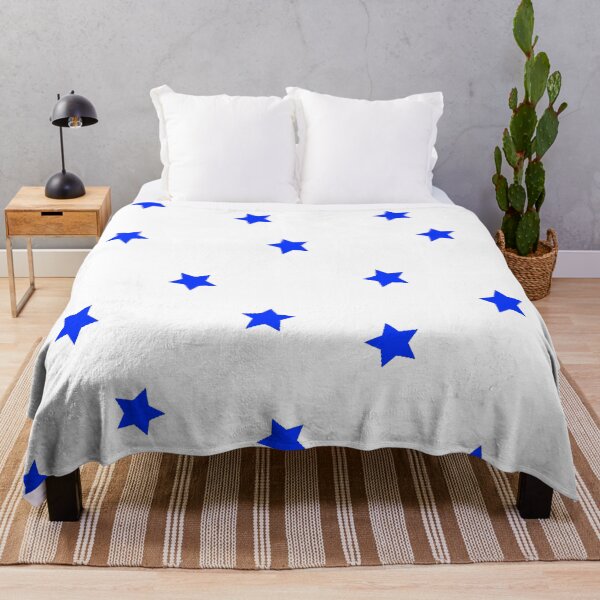 Item preview, Blue Star Polka Dot Pattern on a White Background Large Sized Repeating Pattern designed and sold by Nicolette Olivier.