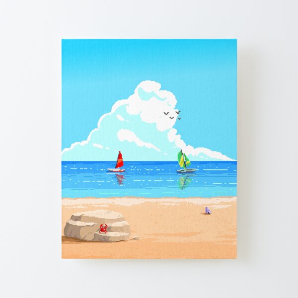 Seaside SailBoat Canvas Mounted Print