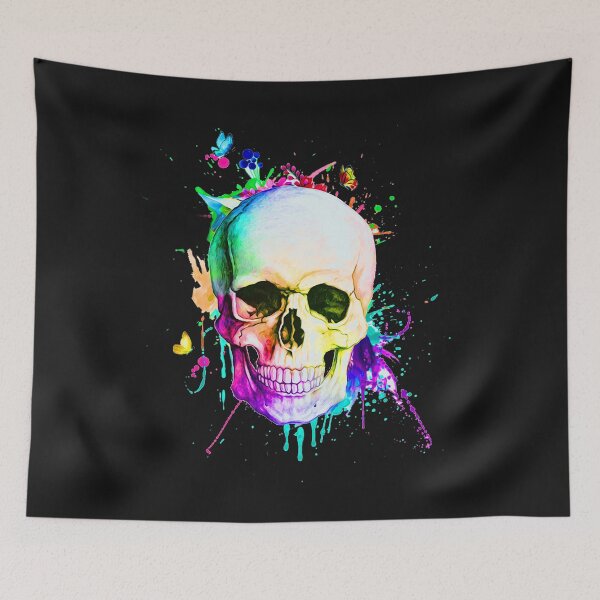 Item preview, Watercolor skull multicolored designed and sold by eiwo87.