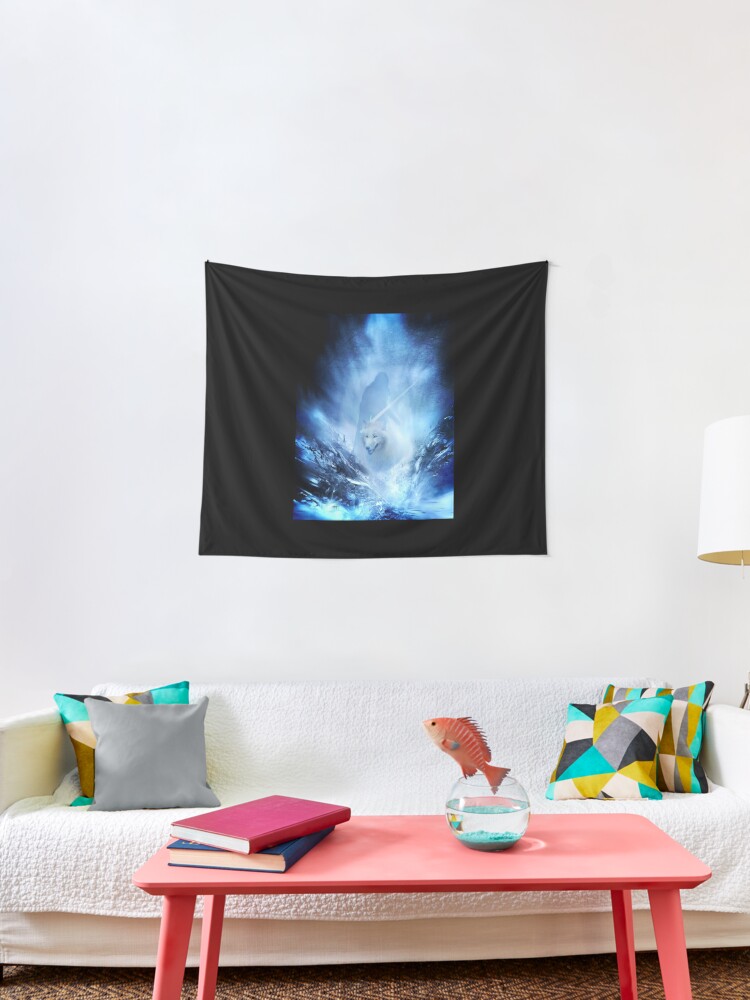 Jon Snow And Ghost Game Of Thrones Winter Is Here Tapestry By