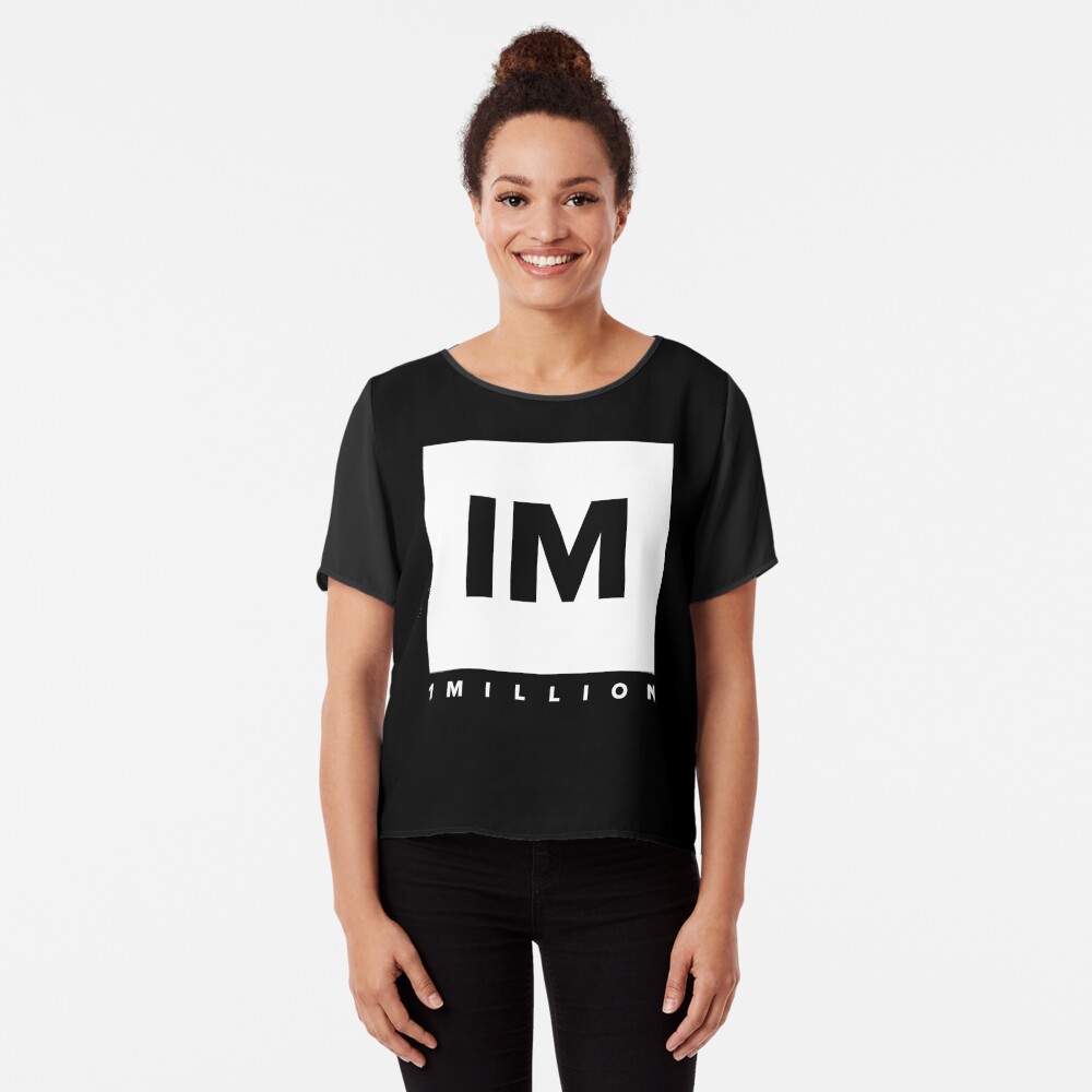 1 MILLION Dance Studio Logo (White Version) Chiffon Top