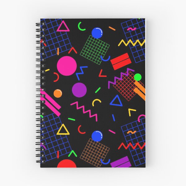 Item preview, 1980s Retro Geometric Confetti on a Black Background Large Sized Repeating Pattern designed and sold by Nicolette Olivier.