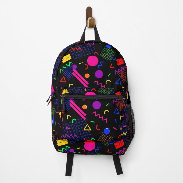 Item preview, 1980s Retro Geometric Confetti on a Black Background Large Sized Repeating Pattern designed and sold by Nicolette Olivier.