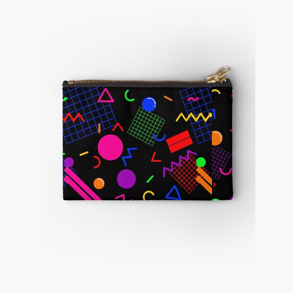 Item preview, 1980s Retro Geometric Confetti on a Black Background Large Sized Repeating Pattern designed and sold by Nicolette Olivier.