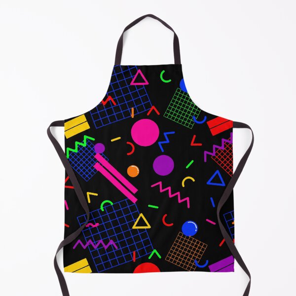 Item preview, 1980s Retro Geometric Confetti on a Black Background Large Sized Repeating Pattern designed and sold by Nicolette Olivier.