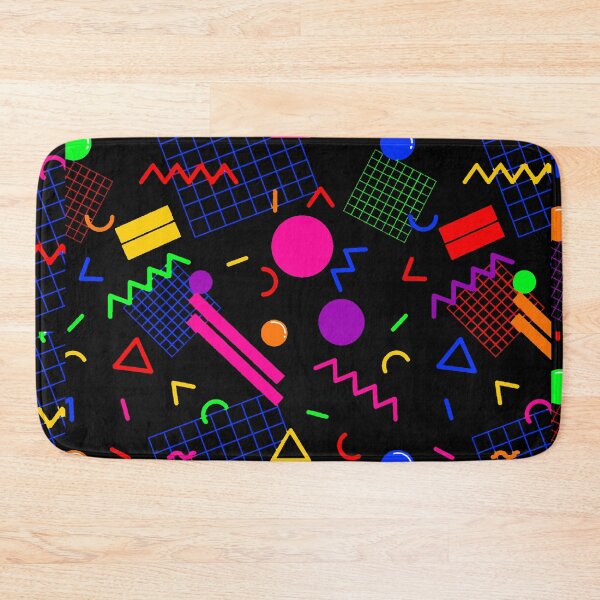 Item preview, 1980s Retro Geometric Confetti on a Black Background Large Sized Repeating Pattern designed and sold by Nicolette Olivier.