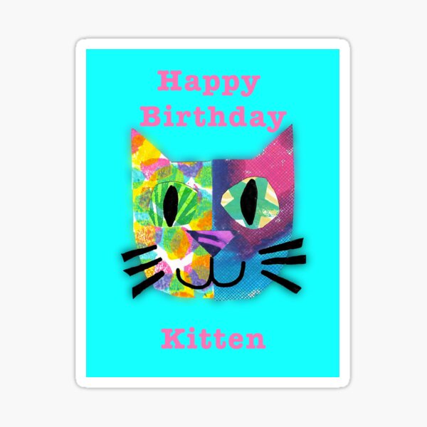 Happy Birthday Kitten Sticker