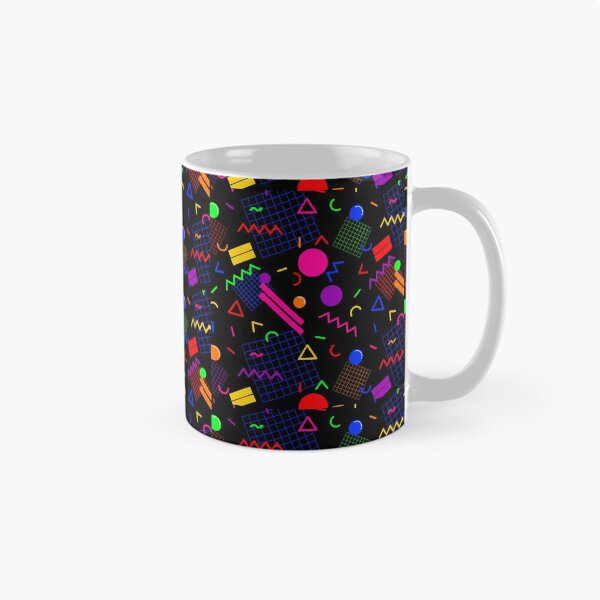 Item preview, 1980s Retro Geometric Confetti on a Black Background Small Sized Repeating Pattern designed and sold by Nicolette Olivier.