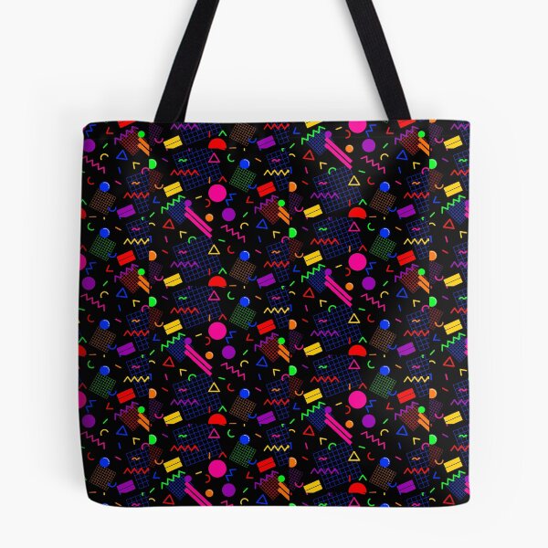Item preview, 1980s Retro Geometric Confetti on a Black Background Small Sized Repeating Pattern designed and sold by Nicolette Olivier.