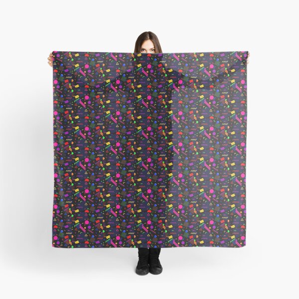 Item preview, 1980s Retro Geometric Confetti on a Black Background Small Sized Repeating Pattern designed and sold by Nicolette Olivier.