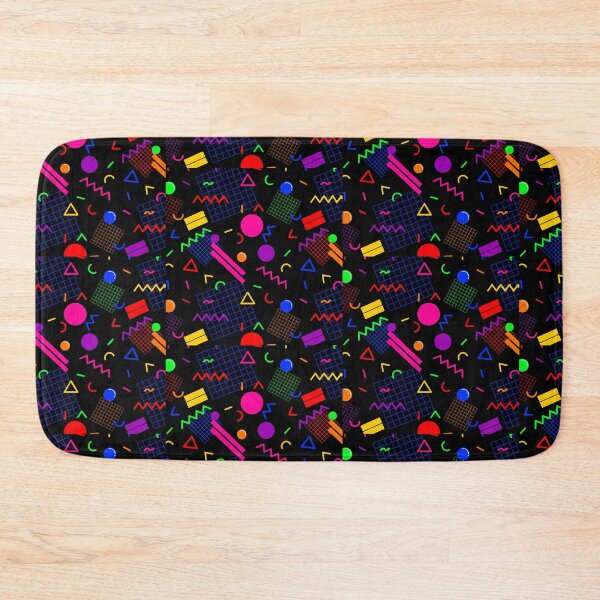 Item preview, 1980s Retro Geometric Confetti on a Black Background Small Sized Repeating Pattern designed and sold by Nicolette Olivier.