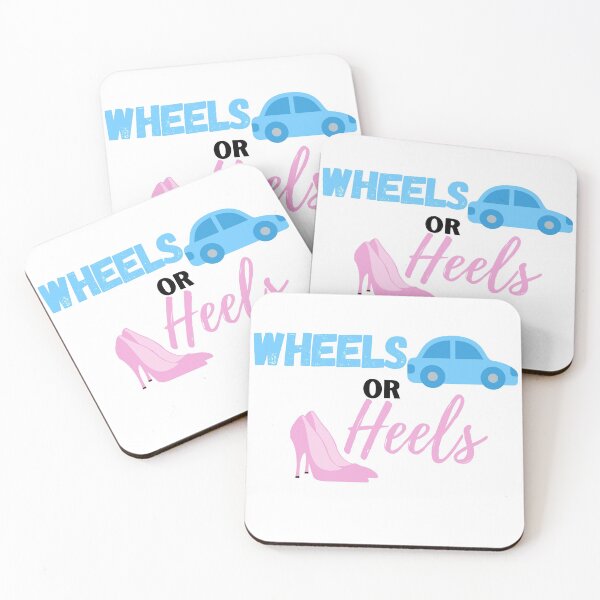 Item preview, Wheels or heels | gender reveal sticker designed and sold by Canfy Girl.