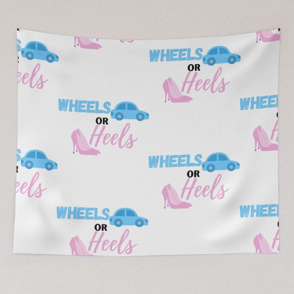 Item preview, Wheels or heels | gender reveal sticker designed and sold by Canfy Girl.