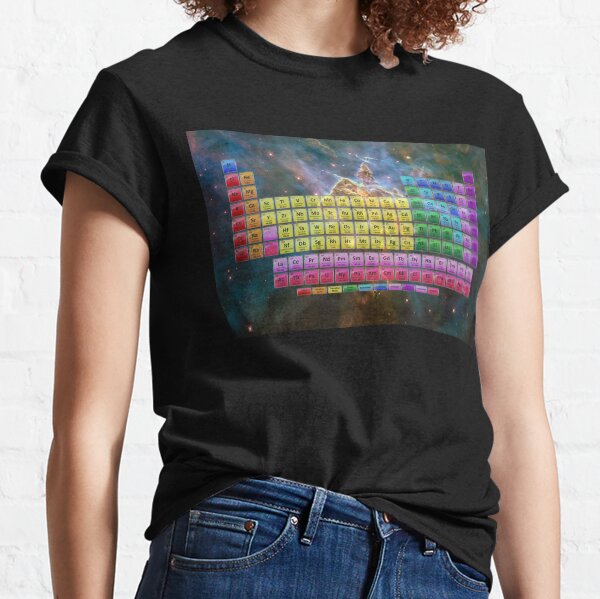 118 Element Color Periodic Table - Stars and Nebula Classic T-Shirt