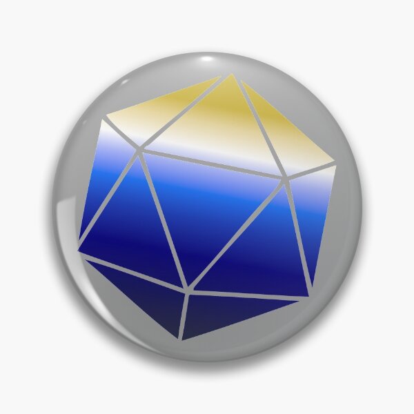 Item preview, Beau Inspired Blue/Gold D20 designed and sold by dysfnctnlysane.
