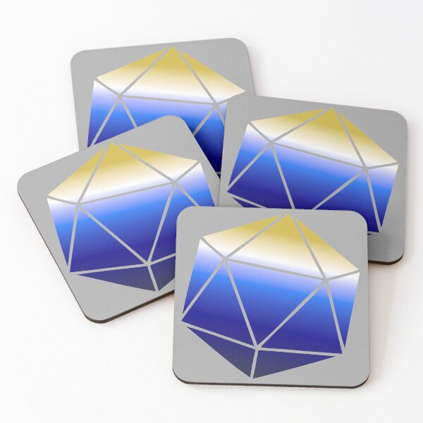 Item preview, Beau Inspired Blue/Gold D20 designed and sold by dysfnctnlysane.
