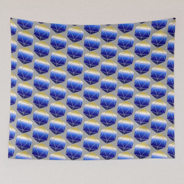 Item preview, Beau Inspired Blue/Gold D20 designed and sold by dysfnctnlysane.