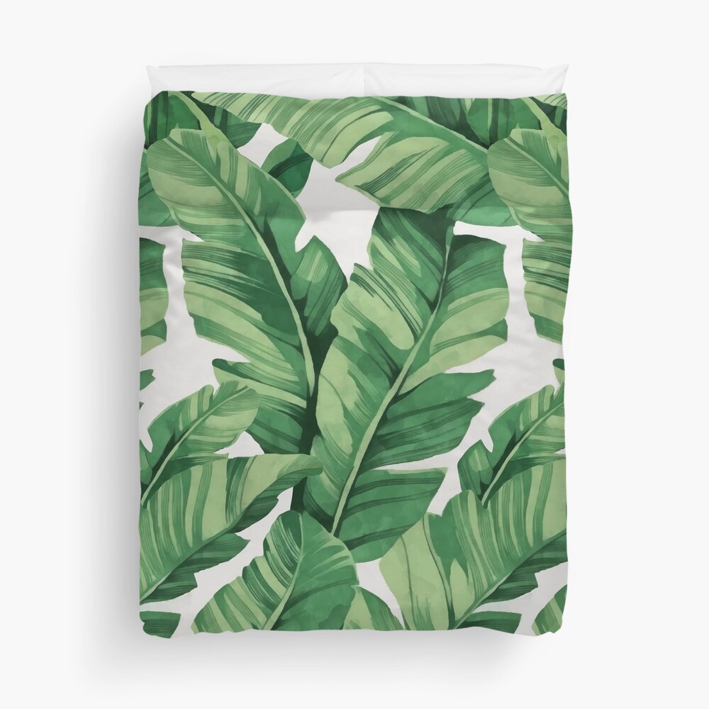 Tropical banana leaves III Duvet Cover