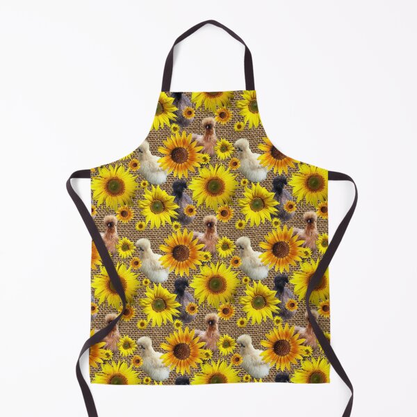 Item preview, Farmhouse Silkies Peeking Around Sunflowers on Burlap designed and sold by StandoutSilkies.